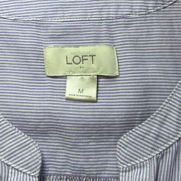 LOFT Purple 3/4 Sleeve Button Down Blouse - Picture 3 of 6